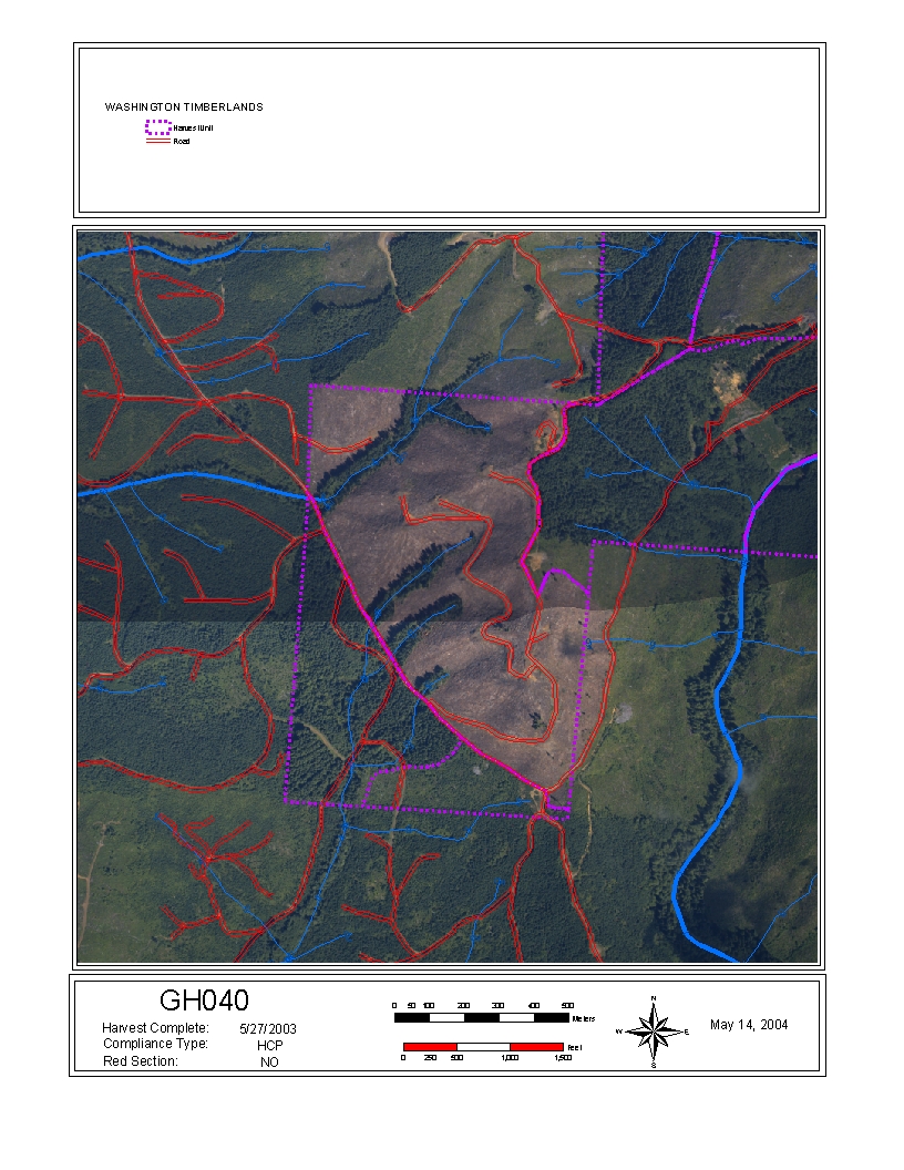 Aerial photo of harvest area